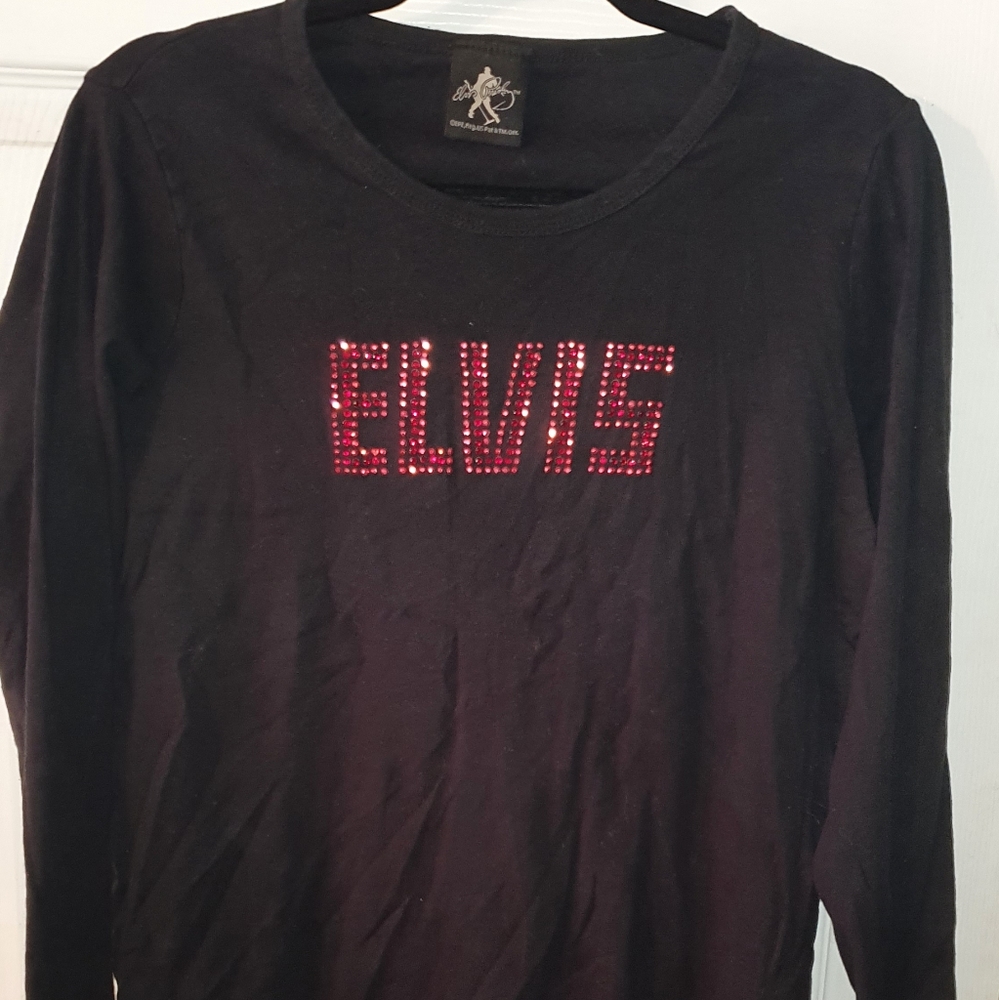 3/$15 Bedazzled Elvis long-sleeved tee